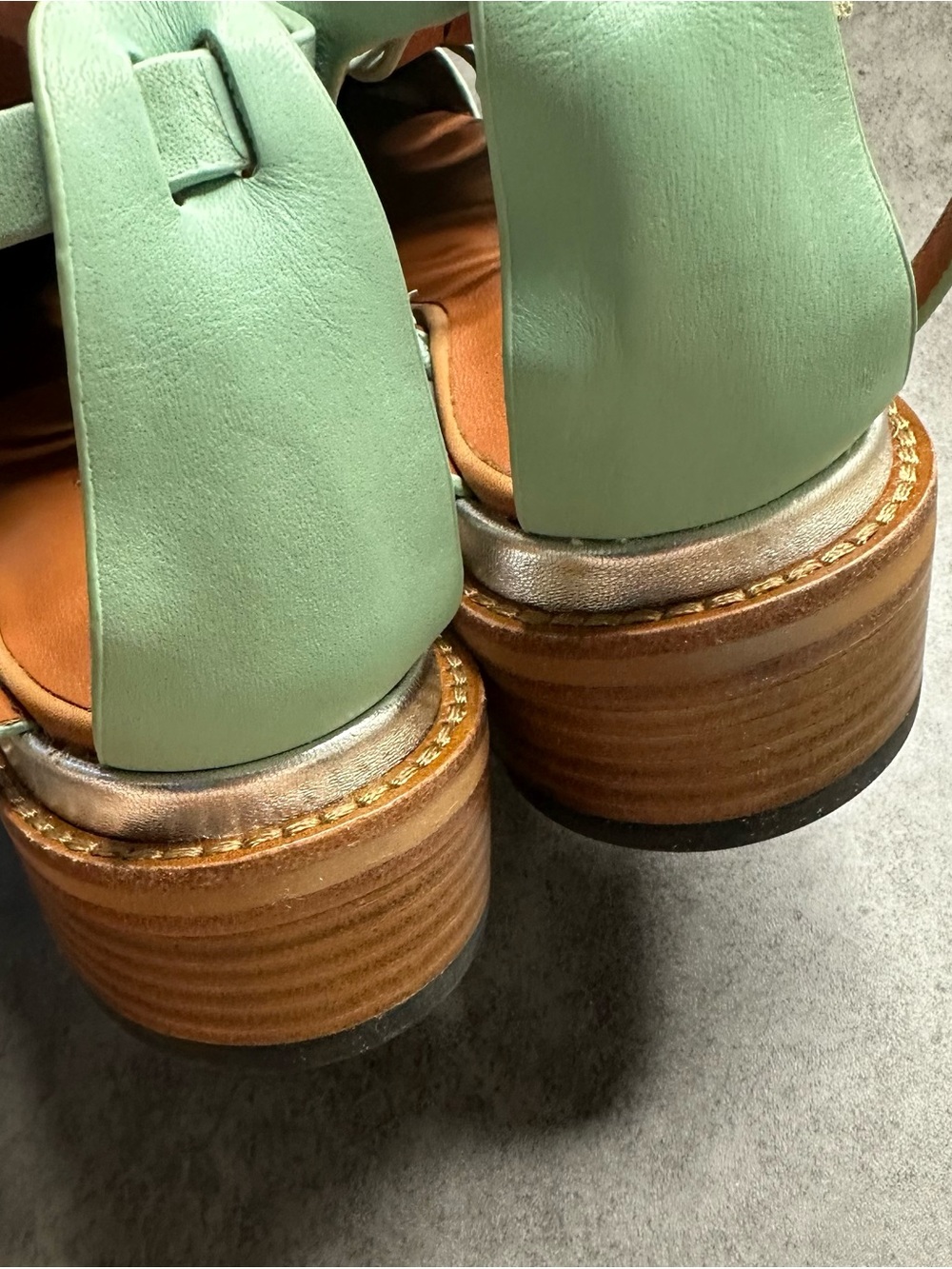 Rebecca Minkoff Hayden Leather Cage Sandals Winter Mint Size 9.5 - Picture 5 of 13